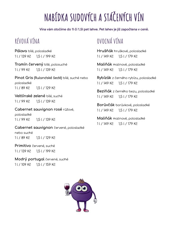 Nabídka stáčených vín